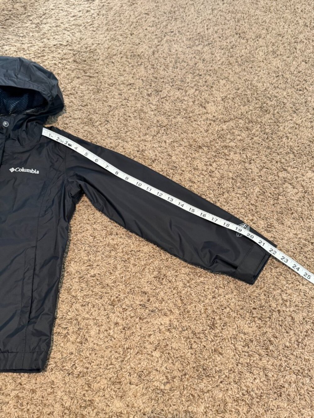 Columbia Kids Black Waterproof Rain Jacket - Size Small (8) Hooded - Picture 8 of 9